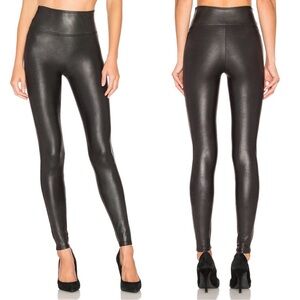 SPANX- High-Waisted Faux Leather Black Leggings (XL)